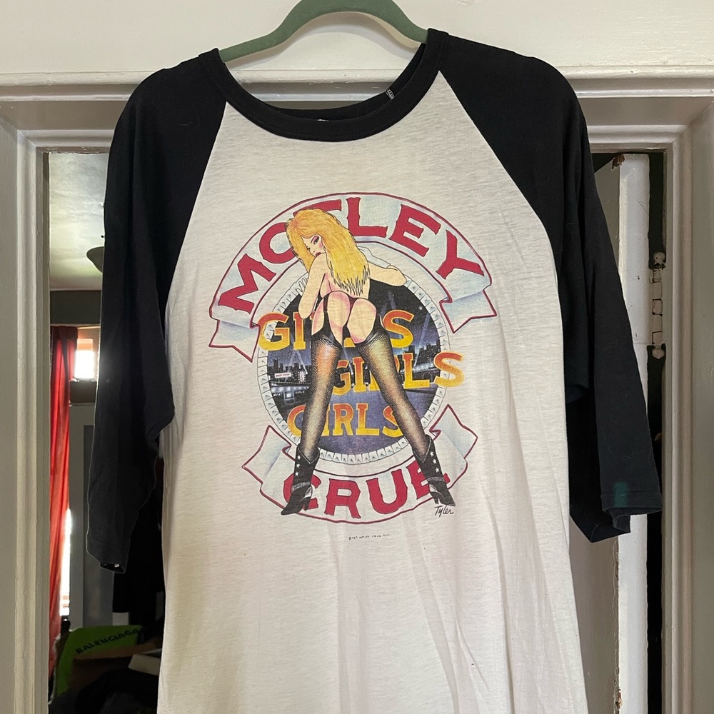 Original 1987 Motley Crüe Girls girls girls tour henley tee.